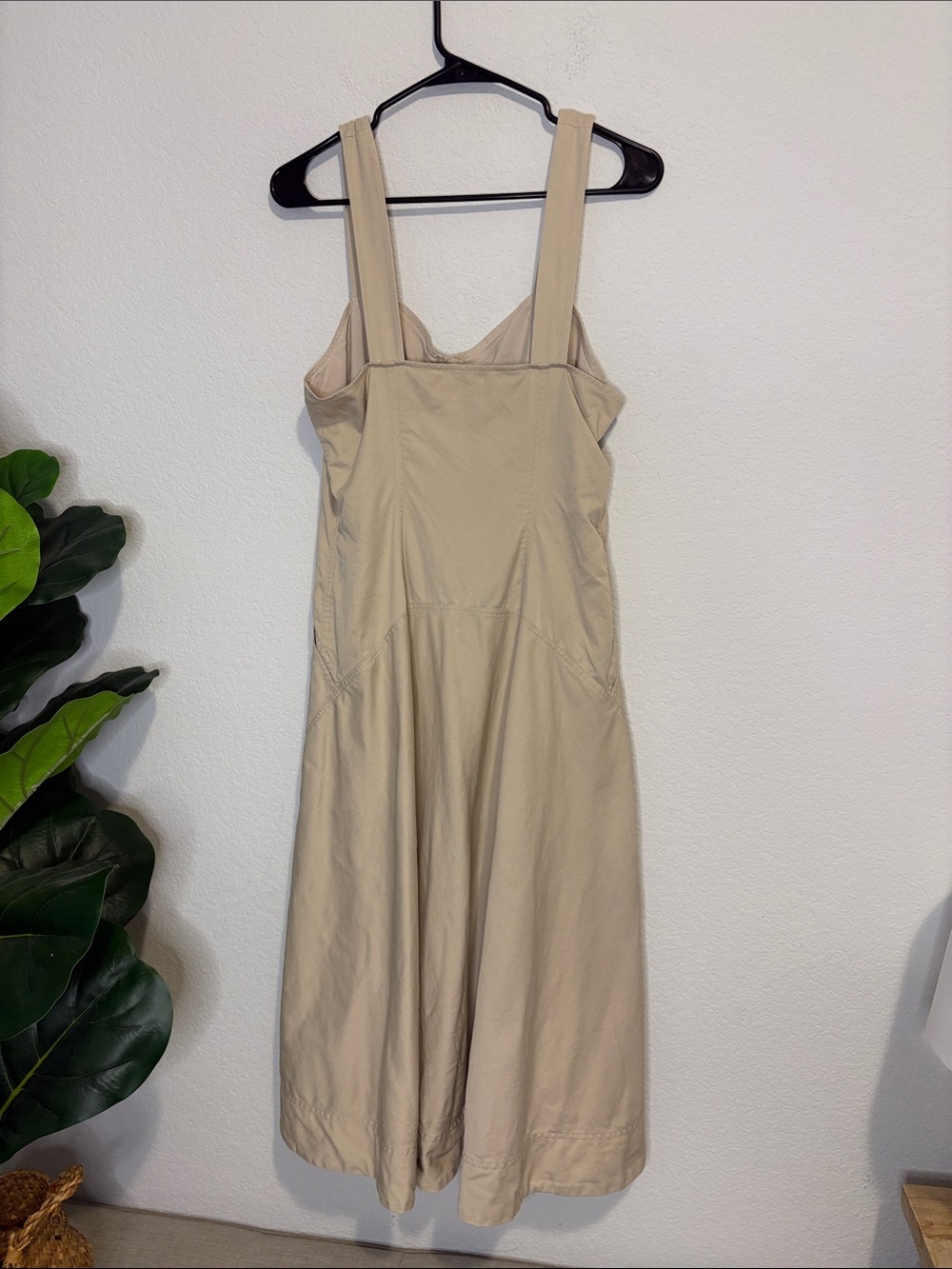 A.L.C. Varelli Beige Khaki Button-Front Fit and flare Dress 8 - Picture 7 of 8